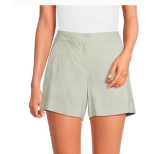 Theory Women's Lynie R Eco Crunch Wash Shorts Mint Cream NWT 215 Sz 10 12